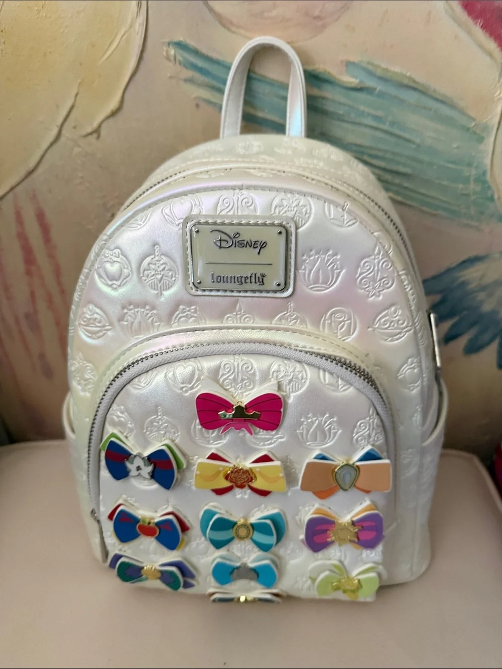 Loungefly Disney Princess Bows Iridescent Mini Backpack New! box Lunch Exclusive
